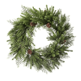 Mixed Pine And Cedar With Pinecones Wreath
