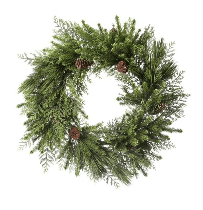 Mixed Pine and Cedar with Pinecones Wreath