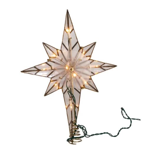 Capiz Golden Bethlehem Star Treetop Back