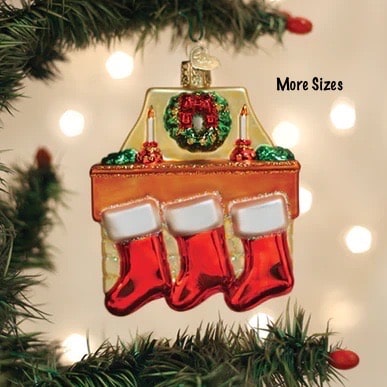 Mantle Stocking Family Ornament Old World Christmas Family of Three