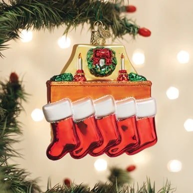 Mantle Stocking Family Ornament Old World Christmas Family of Five