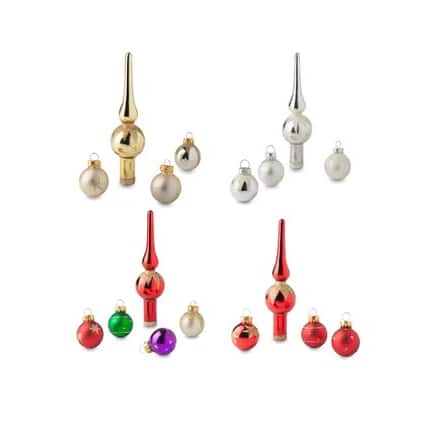 Mini Ball Ornaments Plus Tree Topper
