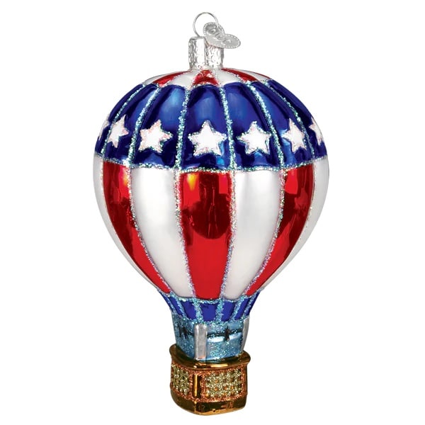 Patriotic Hot Air Balloon Ornament Old World Christmas Back