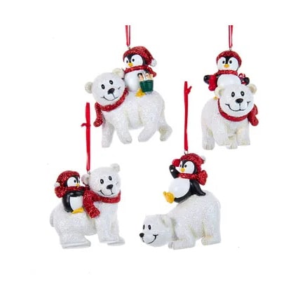 Penguins Playing with Polar Bears Ornaments