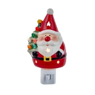 Santa With Christmas Tree Night Light