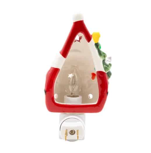 Santa with Christmas Tree Night Light Back
