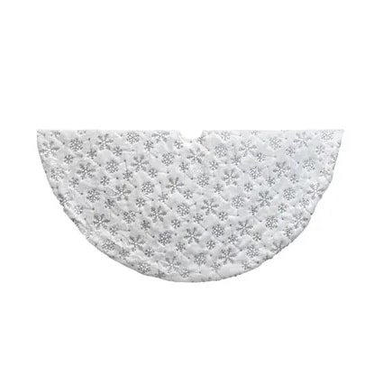 White Sequined Snowflake Tree Skirt 48