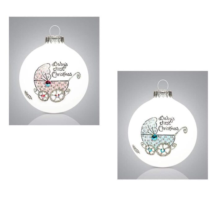 Baby Buggy 1st Christmas Ball Ornament