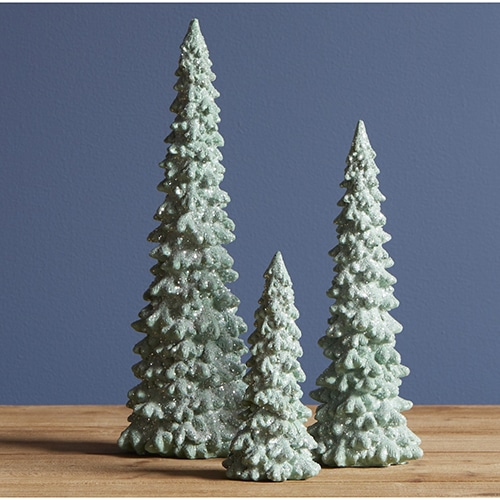 Green Frosted Tree Set Table