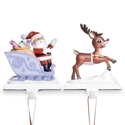 Rudolph and Santa Stocking Holders Santa and Rudolph