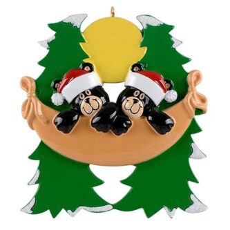 Bears In A Hammock Ornament Personalize