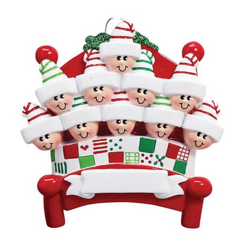 Bed Heads Family Ornament Personalized 10
