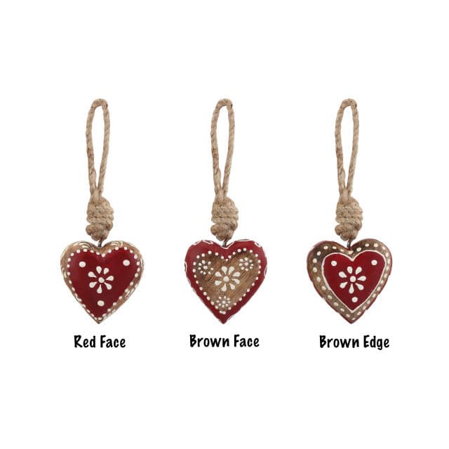 Gingerbread Wood Heart Ornaments