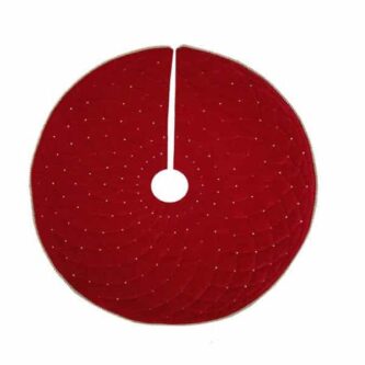 Red Velvet Quilted Tree Skirt 24