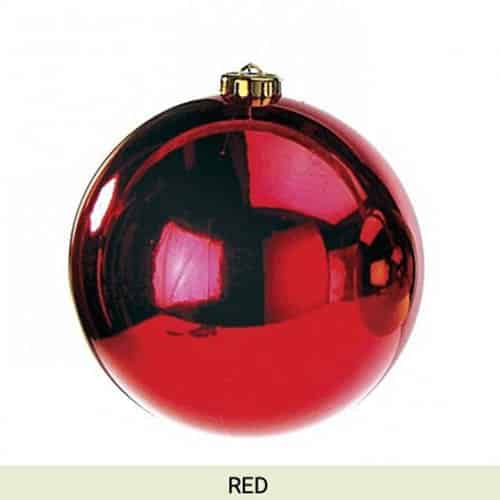 Shiny Ball Ornaments 8 Inches Red