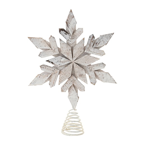 Wooden Snowflake Tree Topper