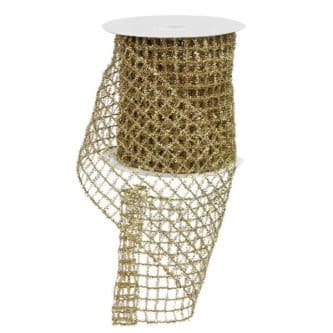 Mesh Tinsel Gold Ribbon 425