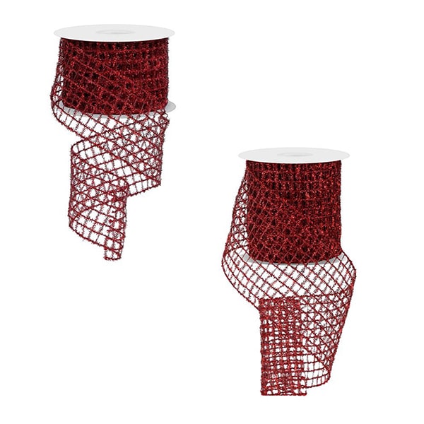 Mesh Tinsel Red Ribbon