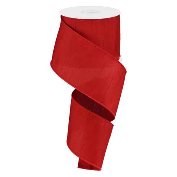 Red Faux Dupioni Ribbon 25