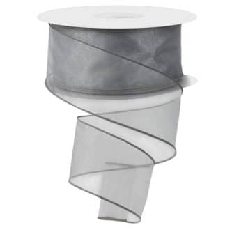 Sheer Organza Grey Ribbon 25