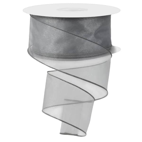 Sheer Organza Grey Ribbon 25