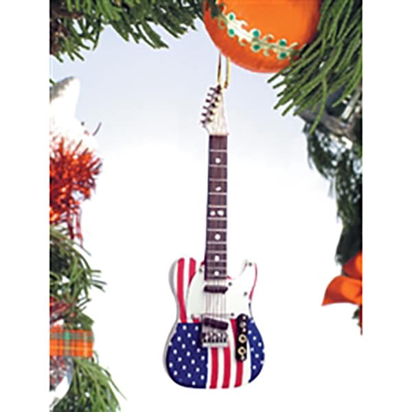 Us Flag Electric Guitar Ornament
