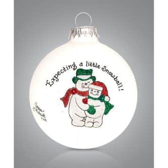 Expecting Little Snowball Ball Ornament