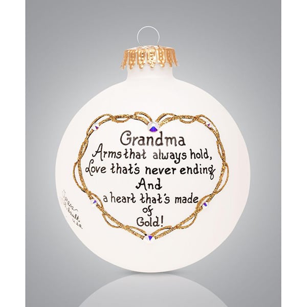 Gold Heart Grandma Ball Ornament