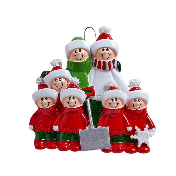 Snow Shovel Family Ornament Personalized 7