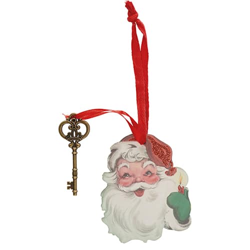 Retro Santa Clause Key Ornament Front