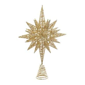 Gold Glitter 3D Tree Topper