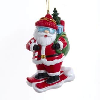 Shred It Santa Skiing Ornament