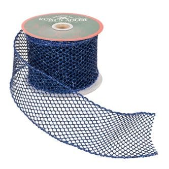 Blue Glitter Mesh Ribbon 25