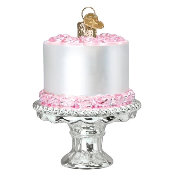 Cake on Stand Ornament Old World Christmas Back