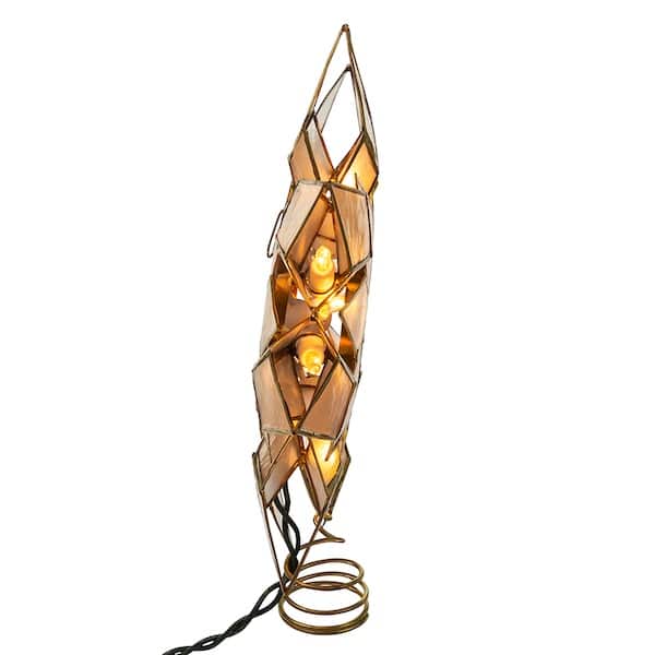 Gold Capiz Star Led Tree Topper Side