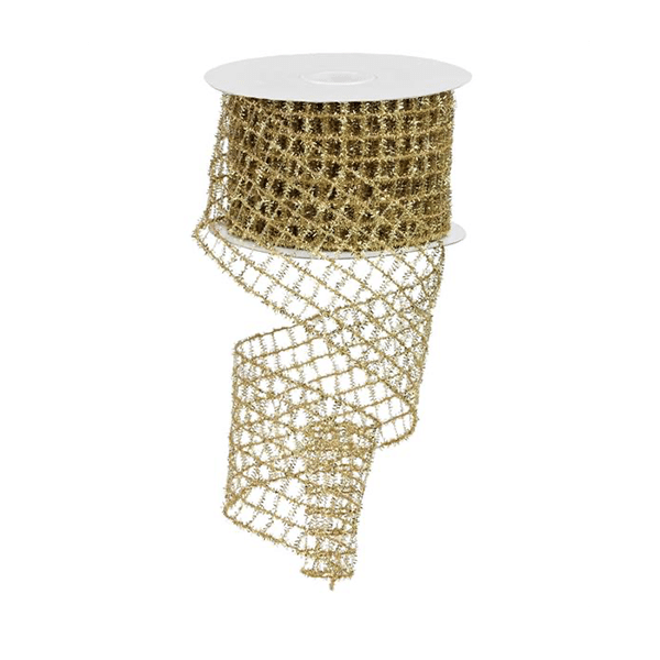Gold Tinsel Mesh Ribbon 275