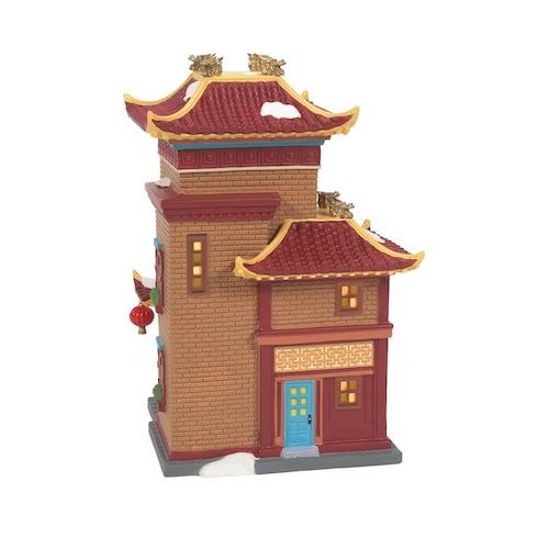 Lunar Dragon Tea House Christmas in the City Village Dept 56 Back