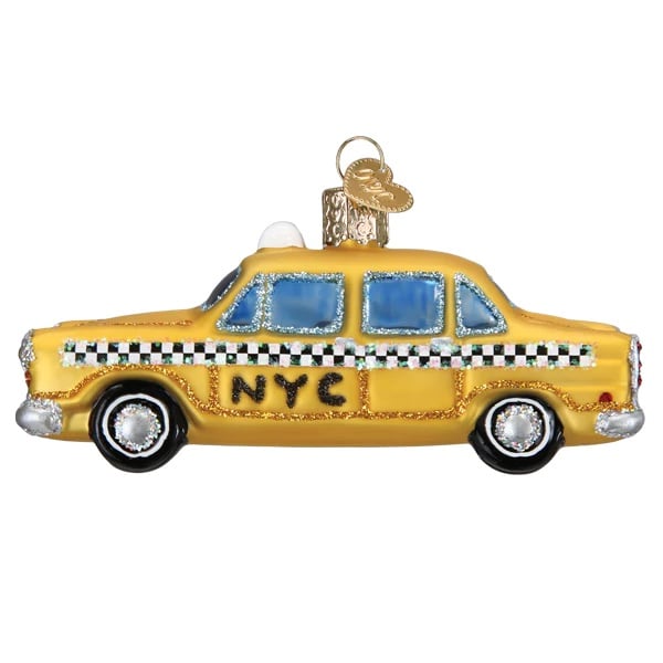 N Y C Taxi Ornament Old World Christmas Back