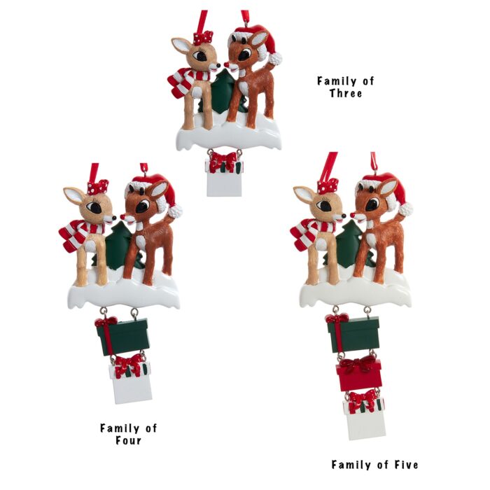 Rudolph and Clarice Family Ornament Personalize