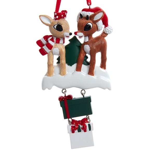 Rudolph and Clarice Family Ornament Personalize Four