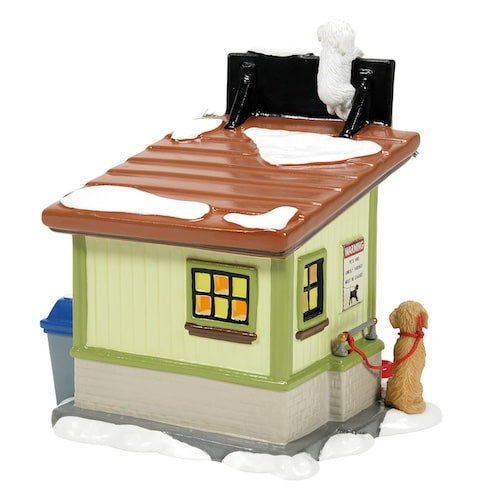 Frankies Dog Walking Co Snow Village Dept 56 Side Back