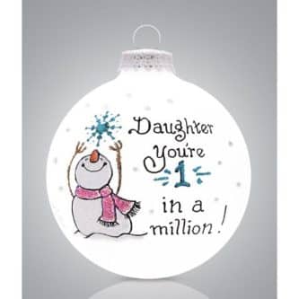 Number One Daughter Glass Ball Ornament