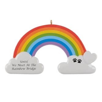 Rainbow Bridge Paw Print Ornament Personalize