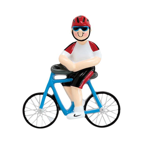 Time for a Bike Ride Ornament Personalized Red Helmet