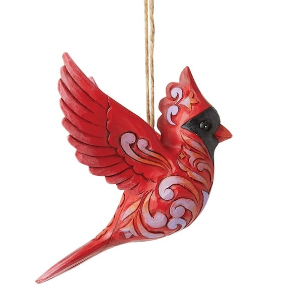 Caring Cardinal in Flight Ornament by Jim Shore Side