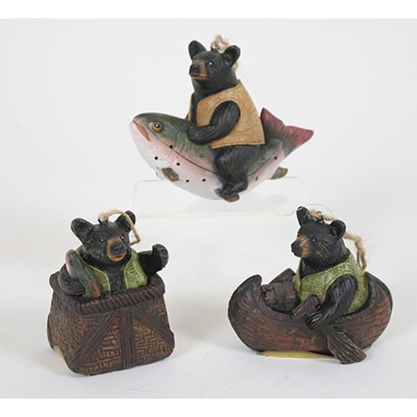 Goofing Around Fishing Bears Ornament