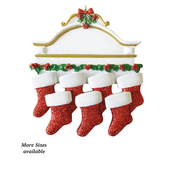 Mantle Stockings Family Ornament Personalize Seven 2