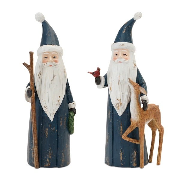 Rustic Carved Look Santas