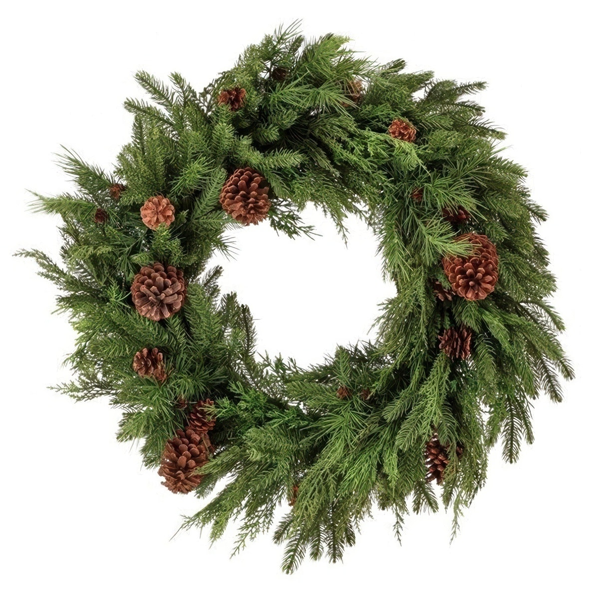 Mix Evergreen Natural Touch Wreath with Cones gigapixel