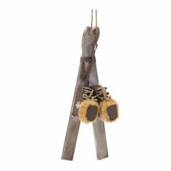 Ski And Boot Wood Ornament